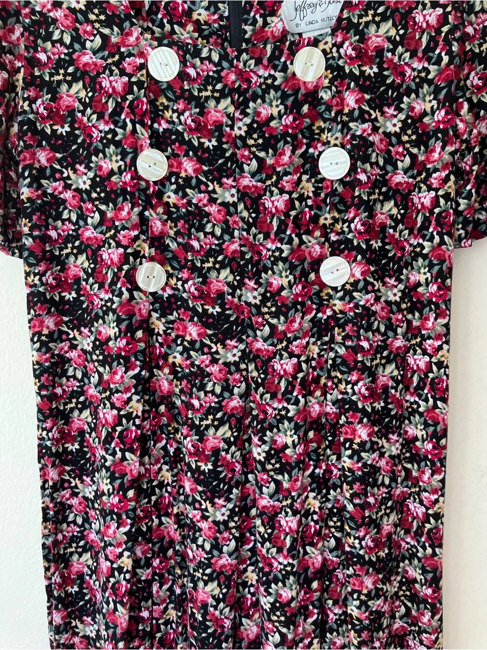 Vintage '90s Jeffrey & Dara Wide Leg Floral Jumpsuit Long Romper Grunge S/M
